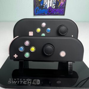 Soft Touch Black - Colorful Hearts - Custom Joycons for the Nintend Switch