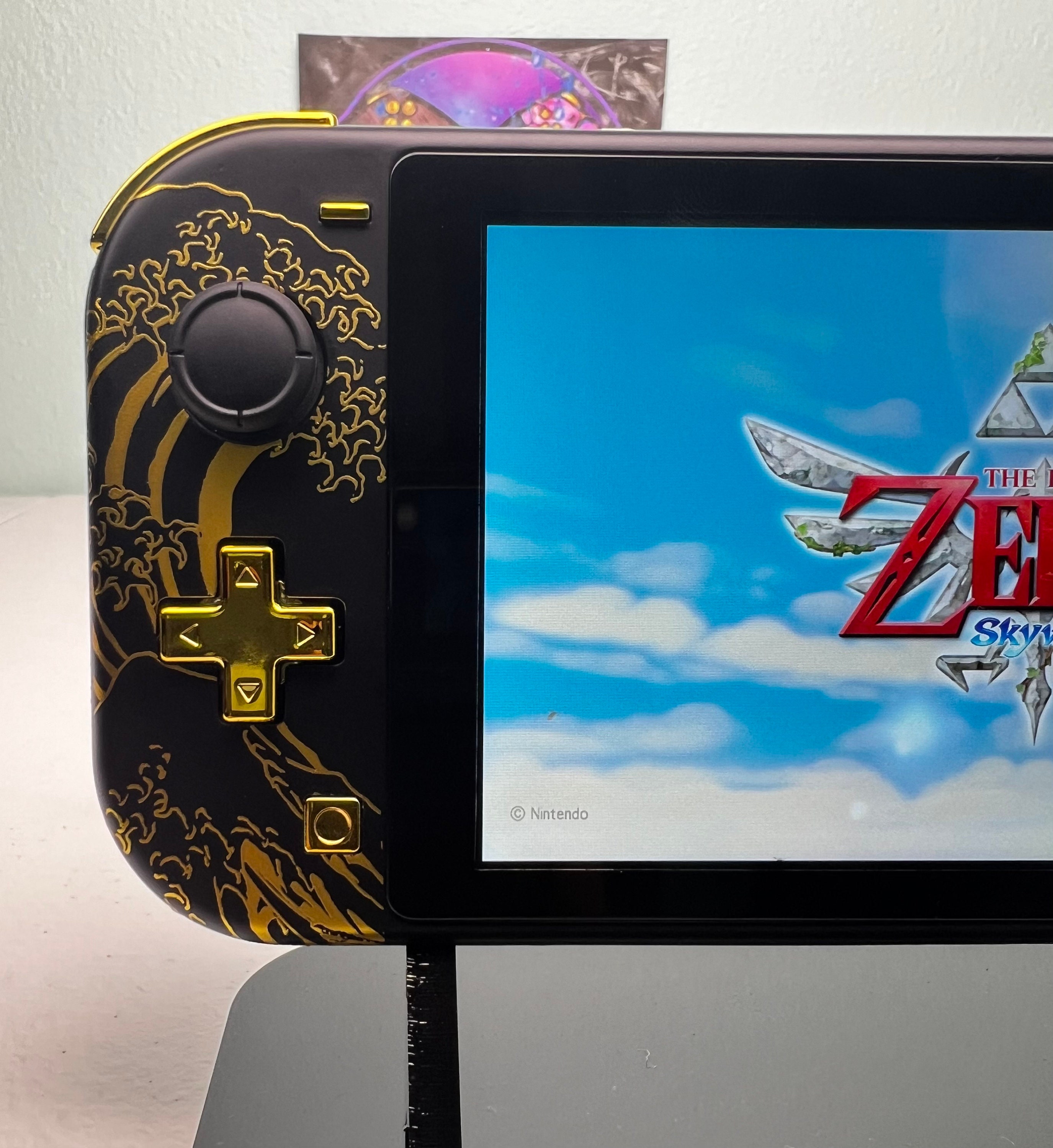 Great Wave Kanagawa Matte Finish - Gold and Black - Custom Switch Lite - Image 3