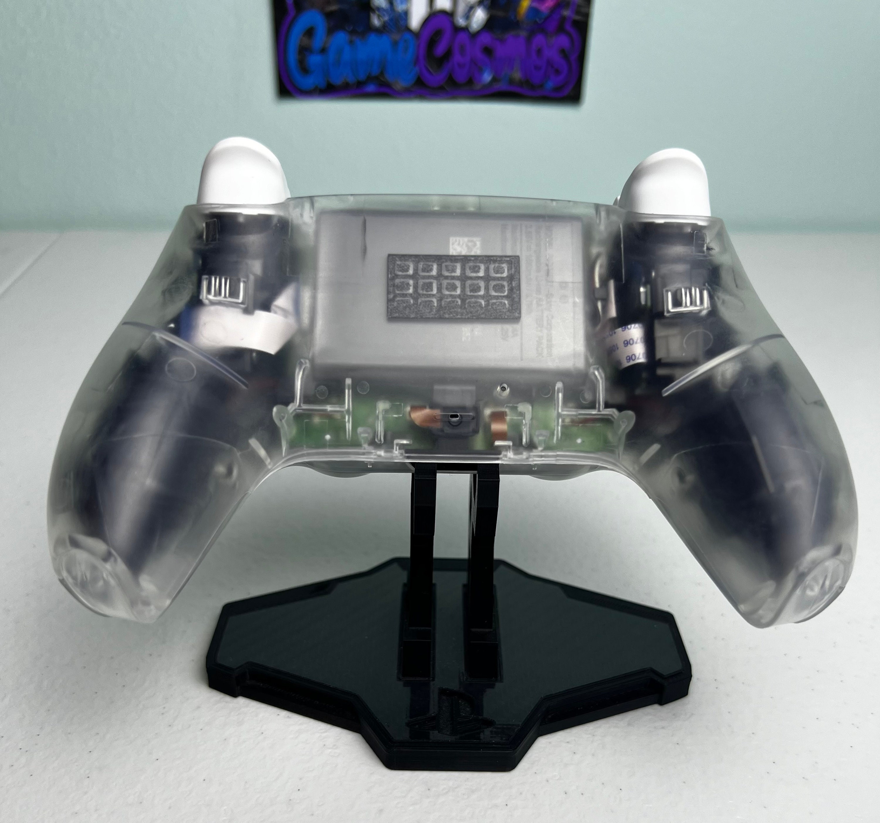 Custom Retro PS Theme - Original Clear - White Accents - Custom Wireless Controller for PS5 Or PC - Image 6