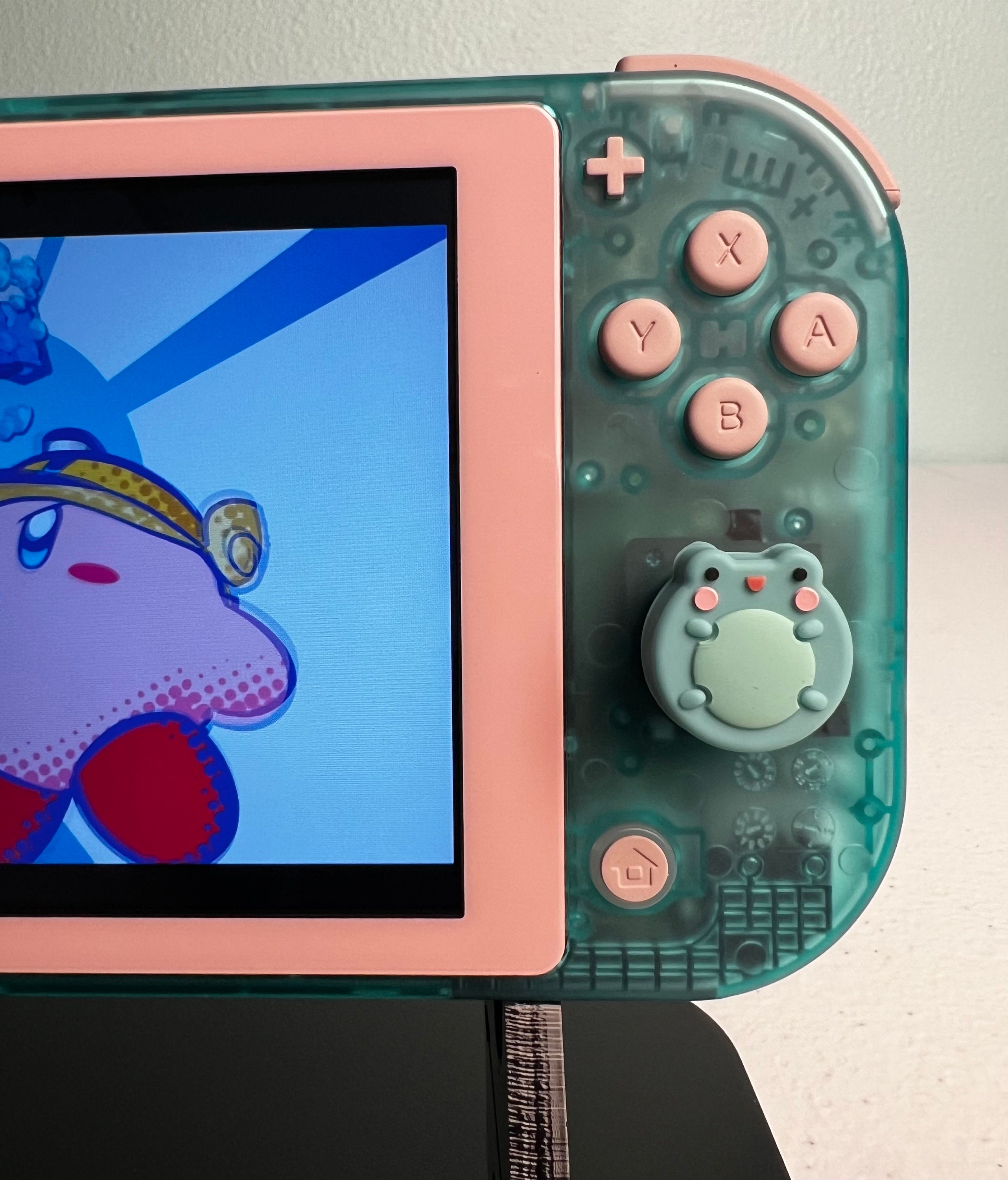 Cute Frog theme - Clear Emerald and Soft Pink - Custom Switch Lite - Image 4