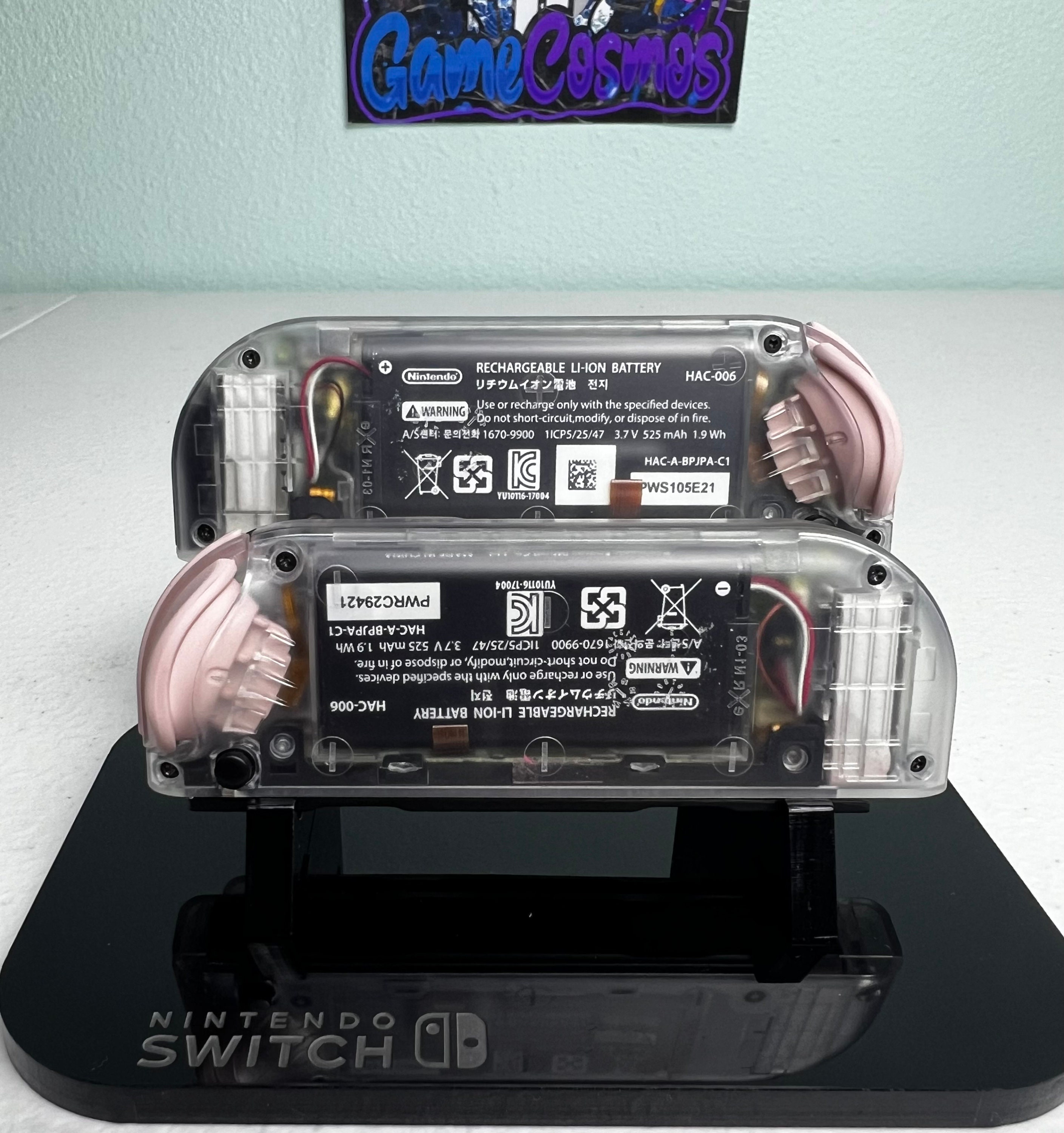 Transparent Clear - Pink Accents - Custom Joycons for the Nintend Switch - Image 5