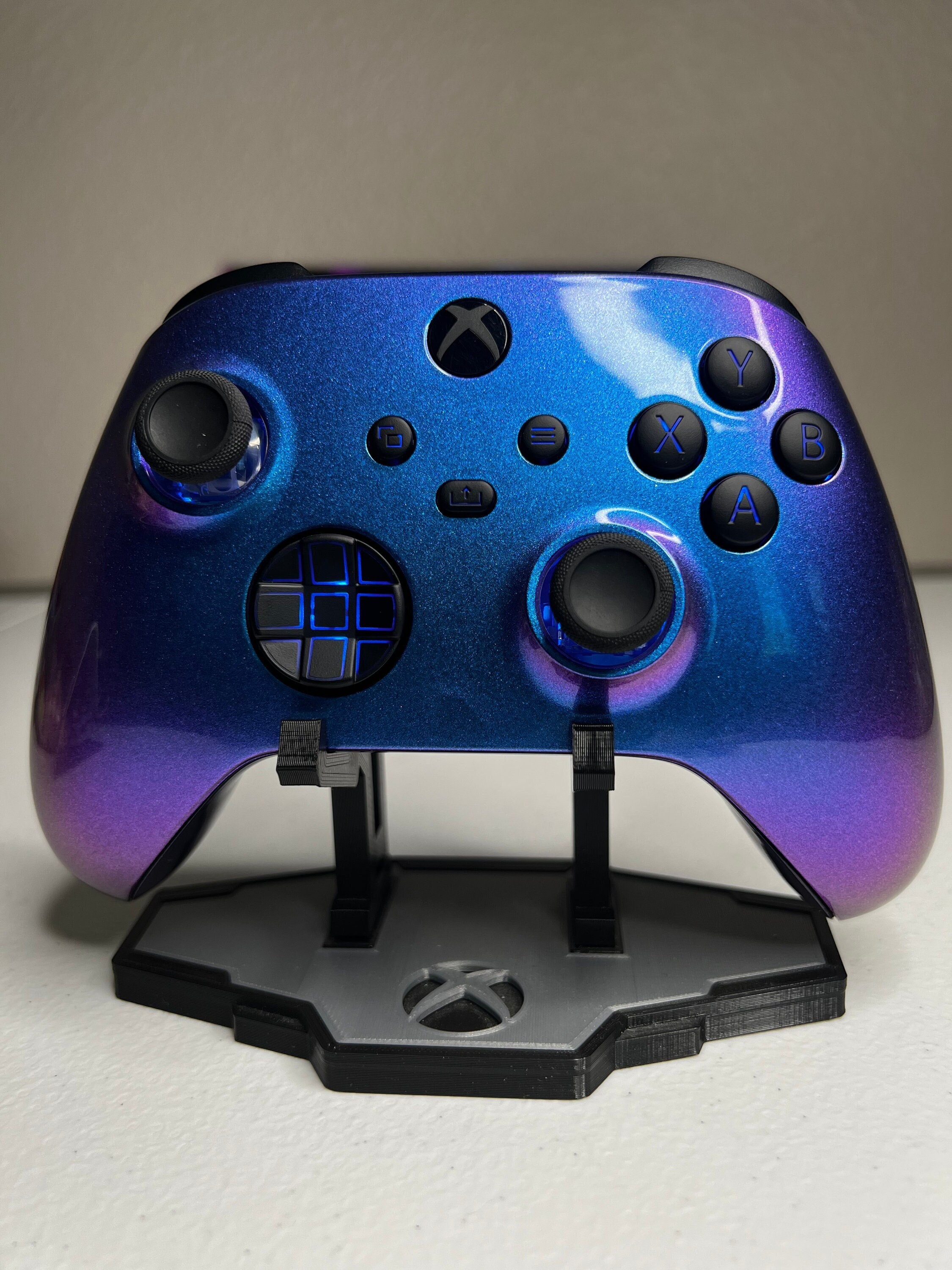 Two-Tone Chameleon Blue - RGB LED - Custom Wireless Controller for Xbox Or PC