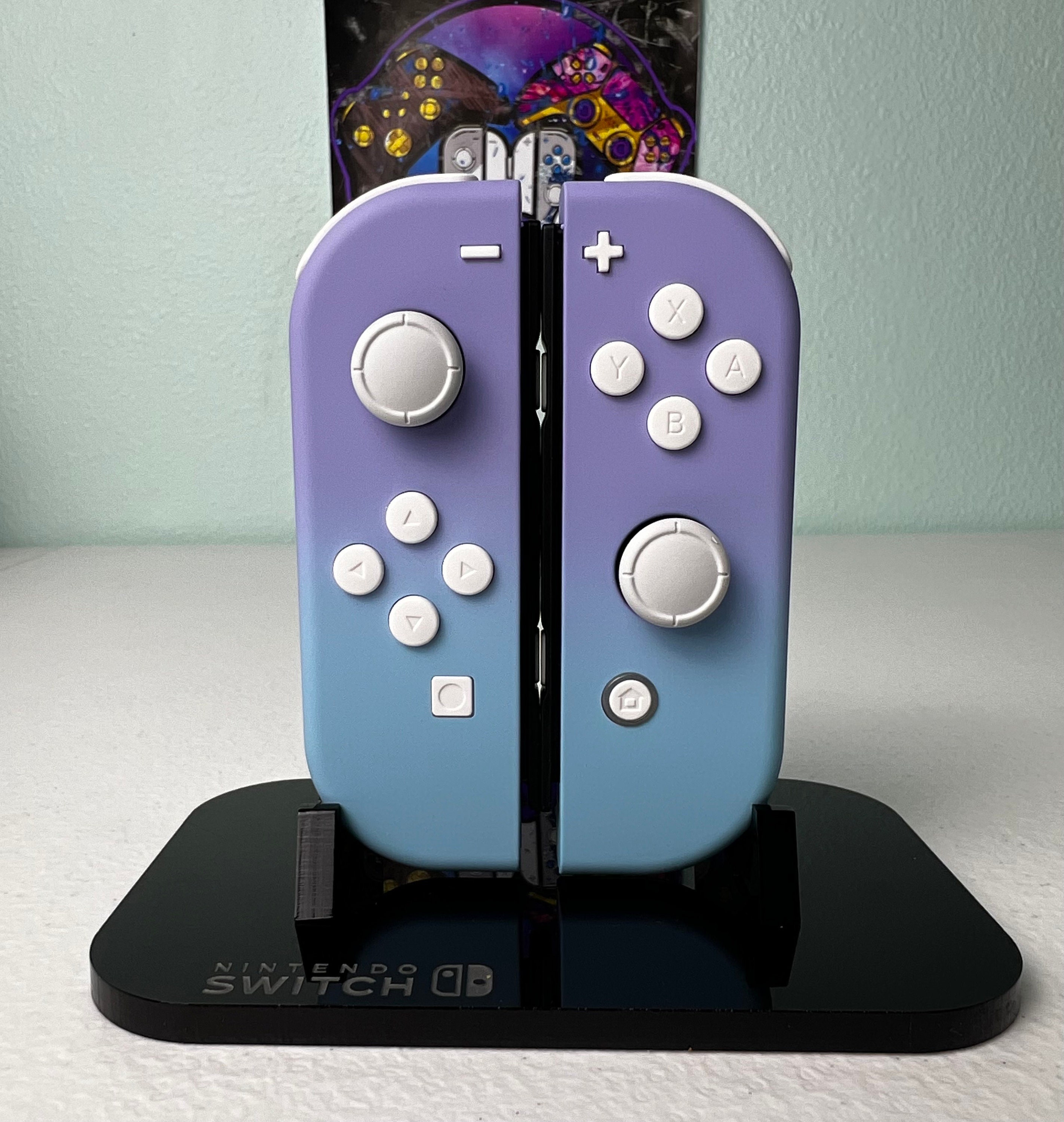 Two-tone Pastel - Violet & Baby Blue - Custom Joycons for the Nintend Switch