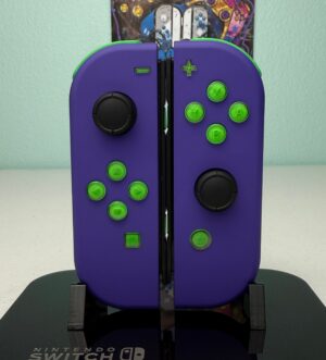 Soft Touch Purple  - Lime Jelly Buttons - Custom Joycons for the Nintend Switch