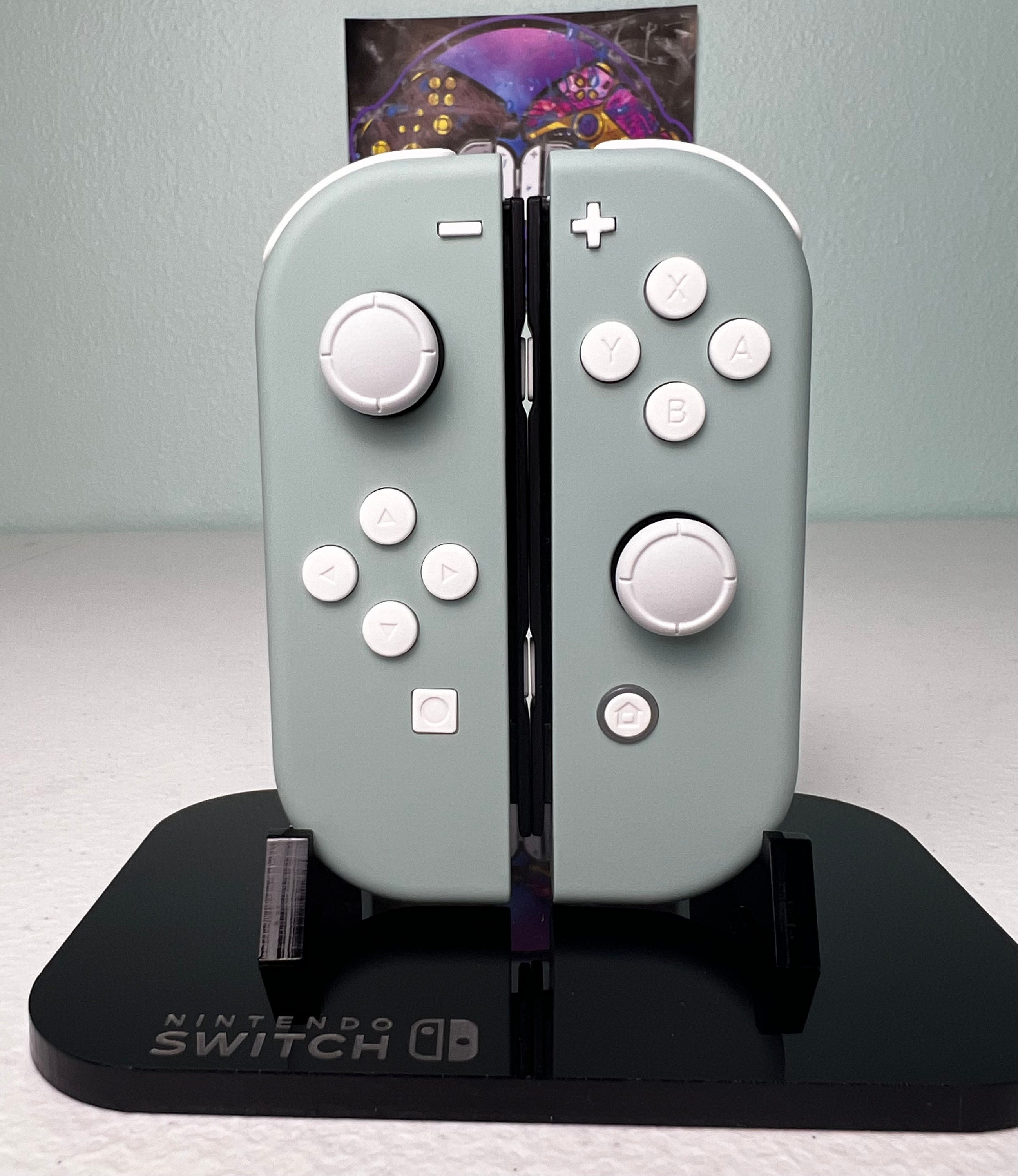 Light Cyan - White Accents - Custom Joycons for Nintend Switch - Image 2