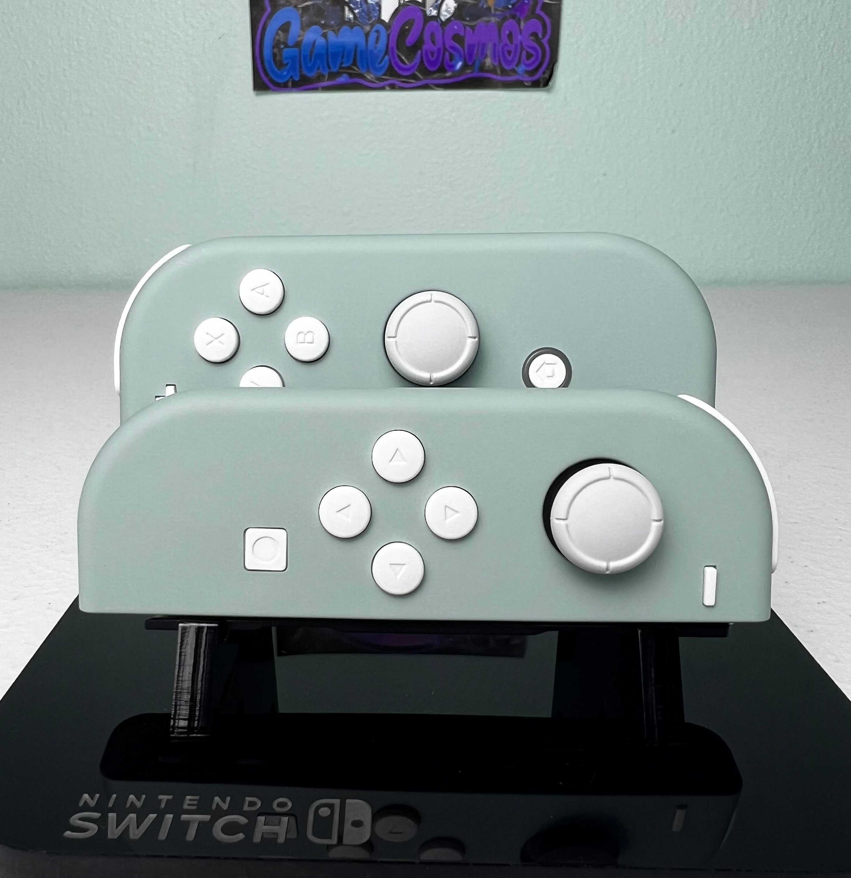 Light Cyan - White Accents - Custom Joycons for Nintend Switch
