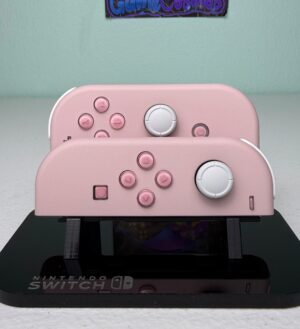 Sakura Pink + Jelly Buttons - White accents - Custom Joycons for the Nintend Switch 1