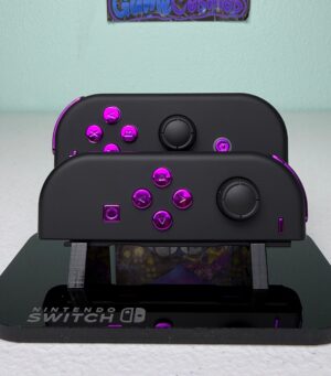 Soft Touch Black - Purple Chrome - Custom Joycons for the Nintend Switch