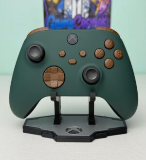 Pine Green & Woodgrain - Soft Touch - Custom Wireless Controller for Xbox Or PC