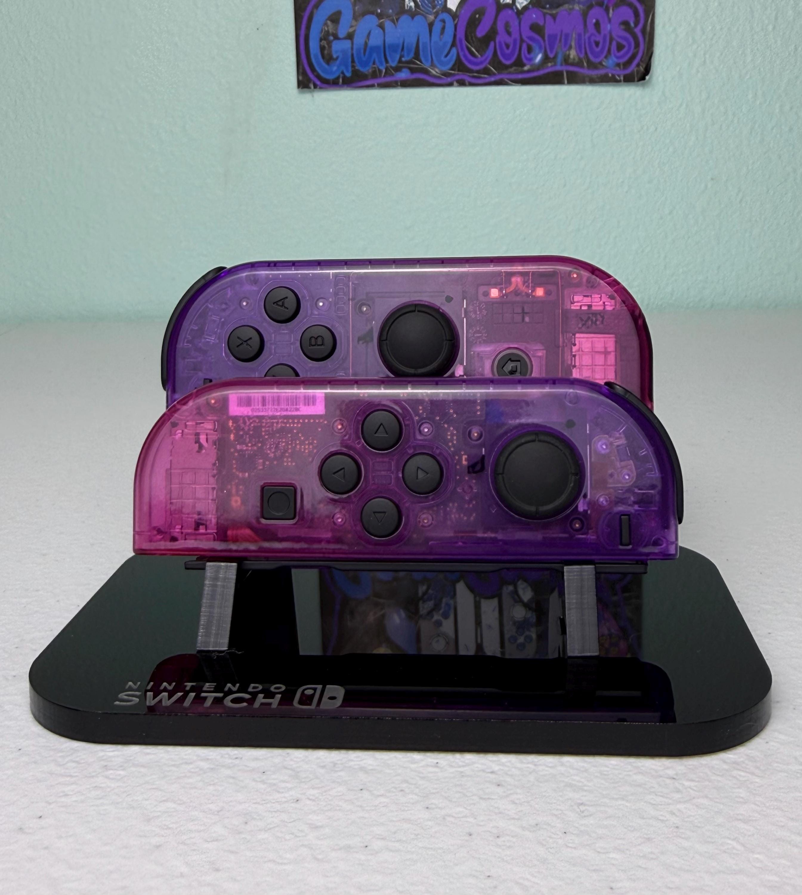 Two-Tone Glossy Pink Purple - Black Accents - Custom Joycons for the Nintend Switch - Image 2