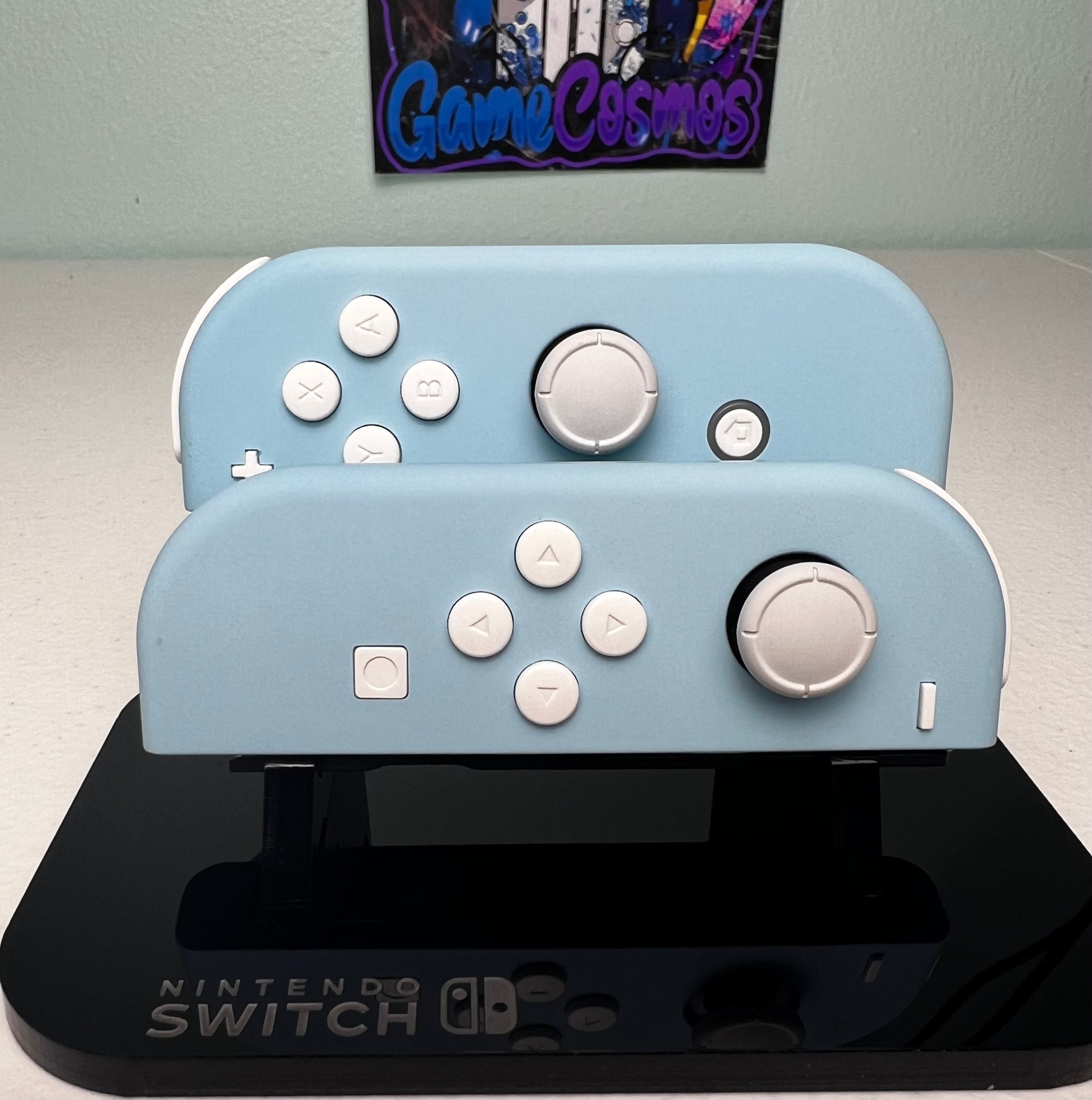 Soft Touch Heaven Blue - White Accents - Custom Joycons for the Nintend Switch