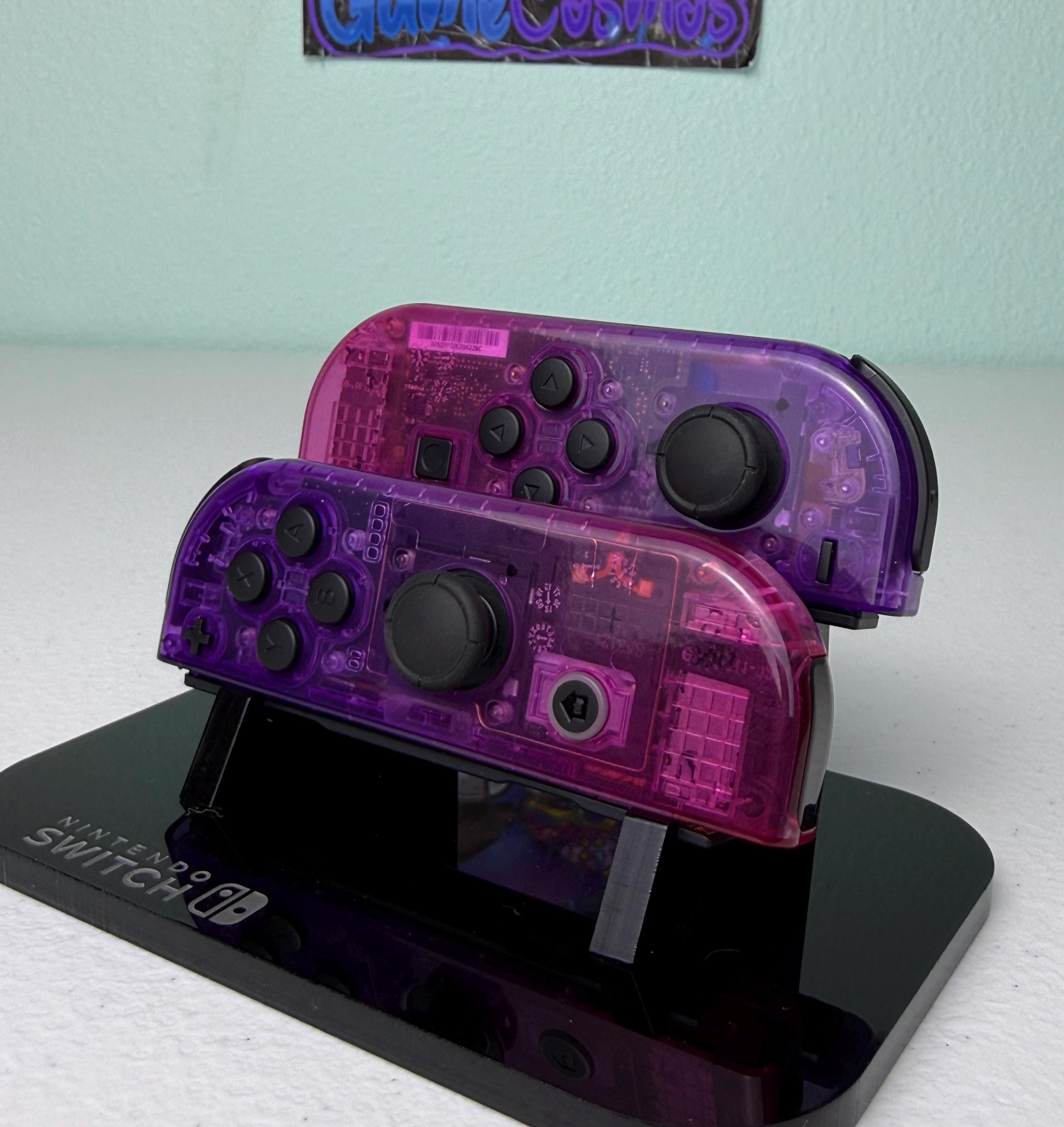 Two-Tone Glossy Pink Purple - Black Accents - Custom Joycons for the Nintend Switch - Image 3