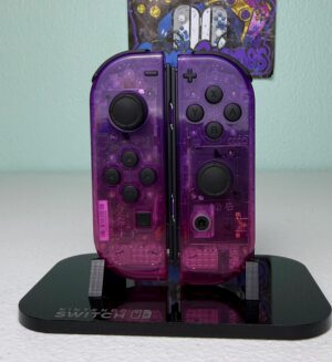 Two-Tone Glossy Pink Purple - Black Accents - Custom Joycons for the Nintend Switch