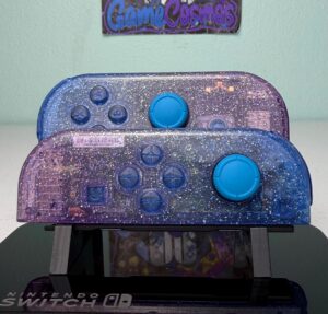 Two-Tone Glossy Glitter - Blue & Purple - Custom Joycons for the Nintend Switch