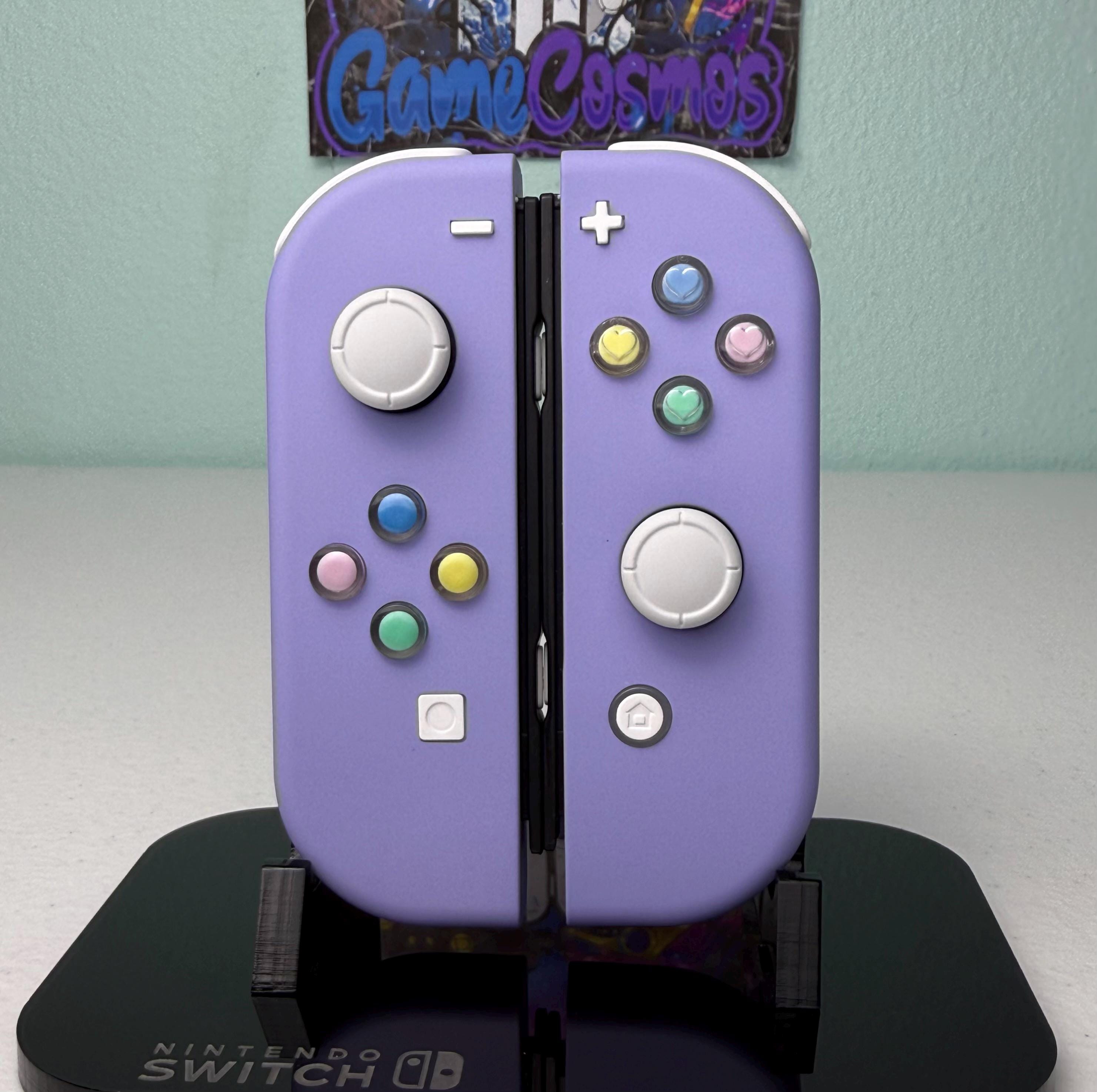 Violet Pastel - Cute Hearts theme - Custom Joycons for the Nintend Switch