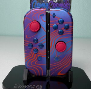 Damascus Design - Chameleon Blue - Custom Joycons for the Nintend Switch