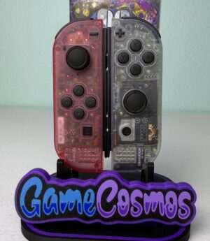Clear Pink & Clear - Black Accents - Custom Joycons for the Nintend Switch