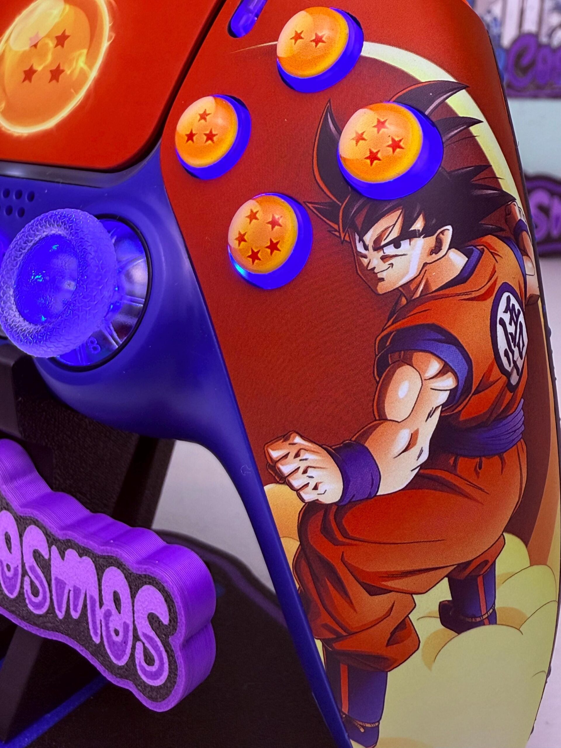 Anime Manga - RGB LED - Orange Balls - Custom Wireless Controller for PS5 Or PC - Image 3