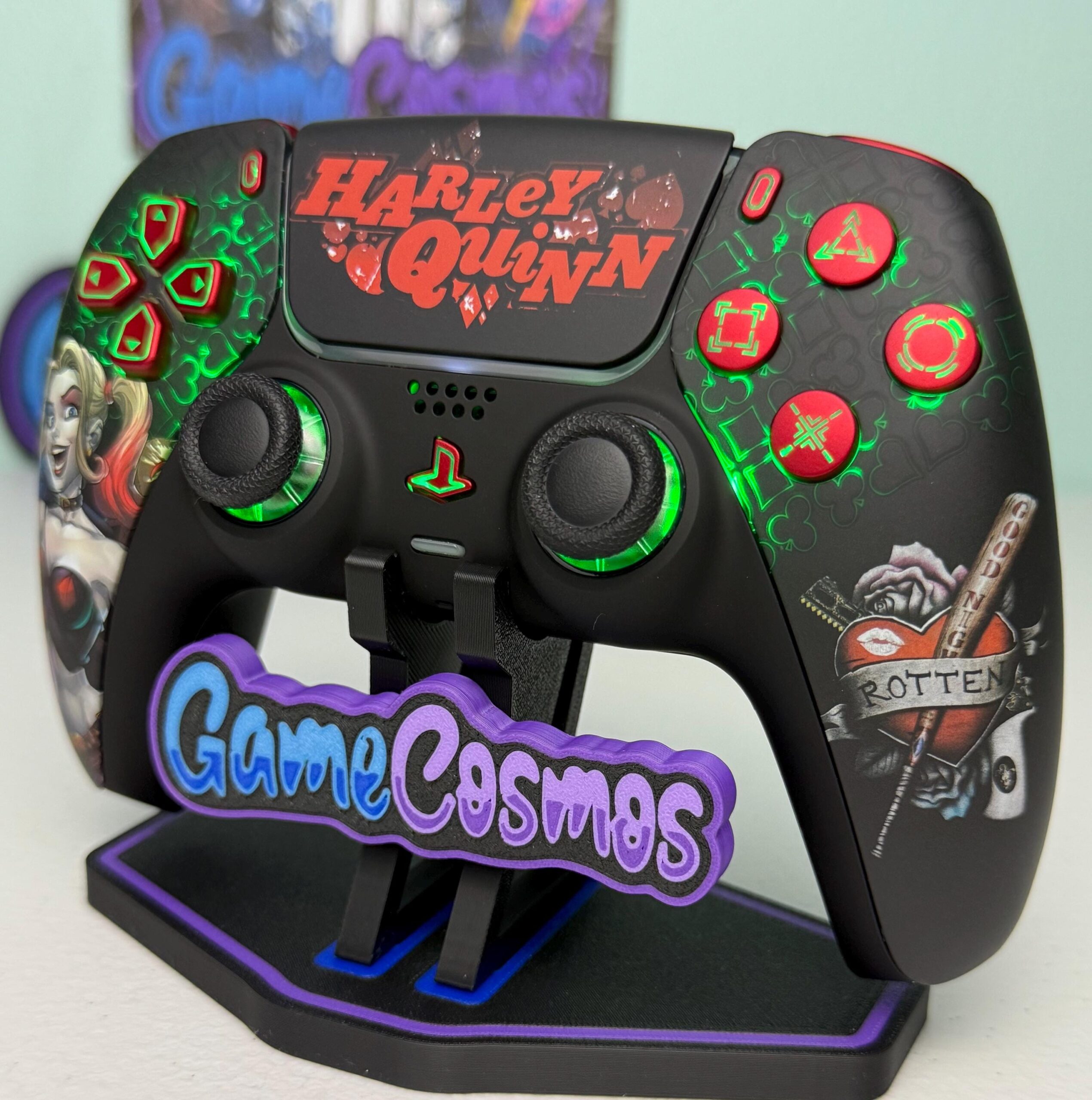 Comic Book Villainess - RGB LED - Custom Wireless Controller for PS5 Or PC - Image 5