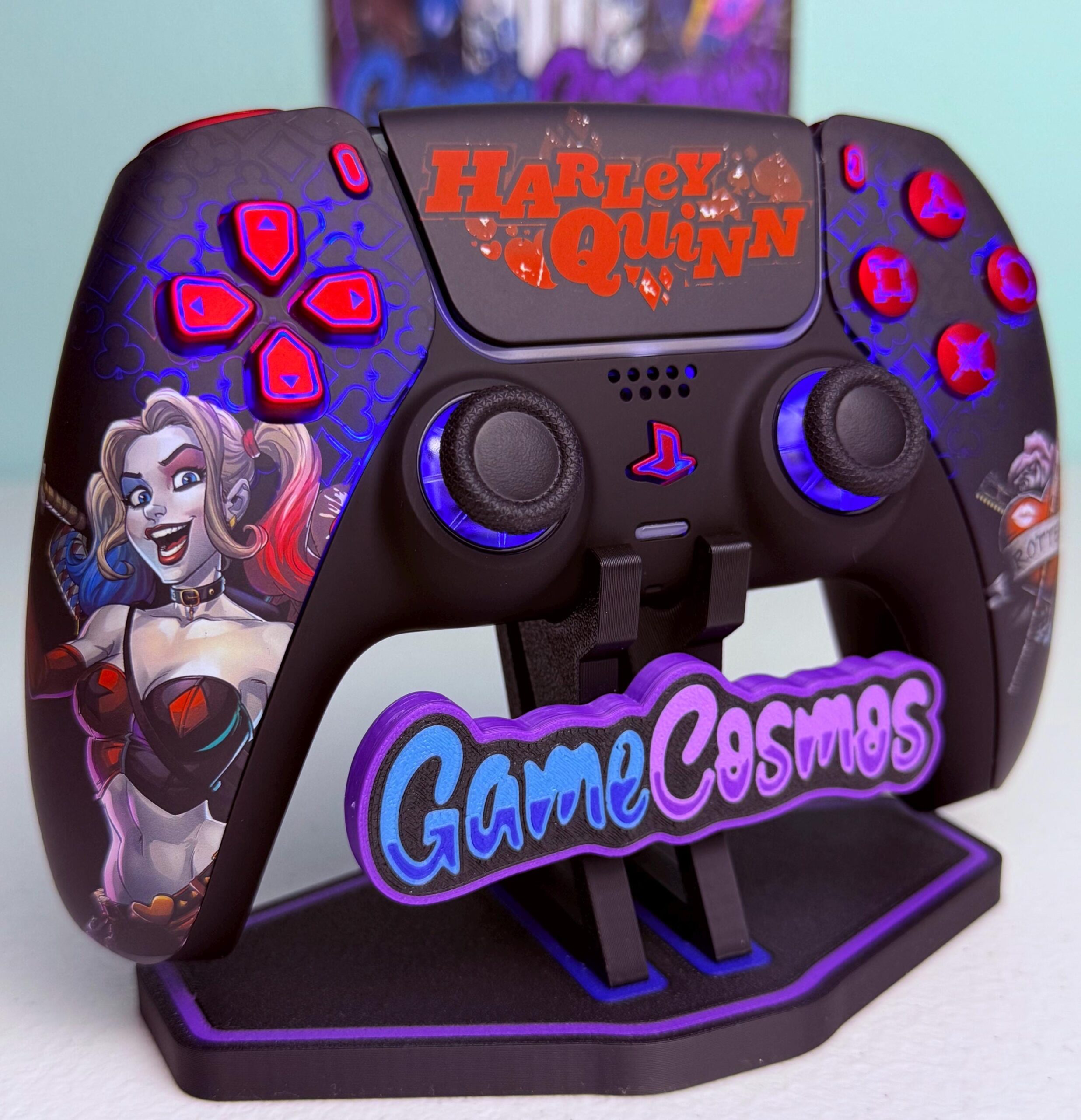 Comic Book Villainess - RGB LED - Custom Wireless Controller for PS5 Or PC - Image 3