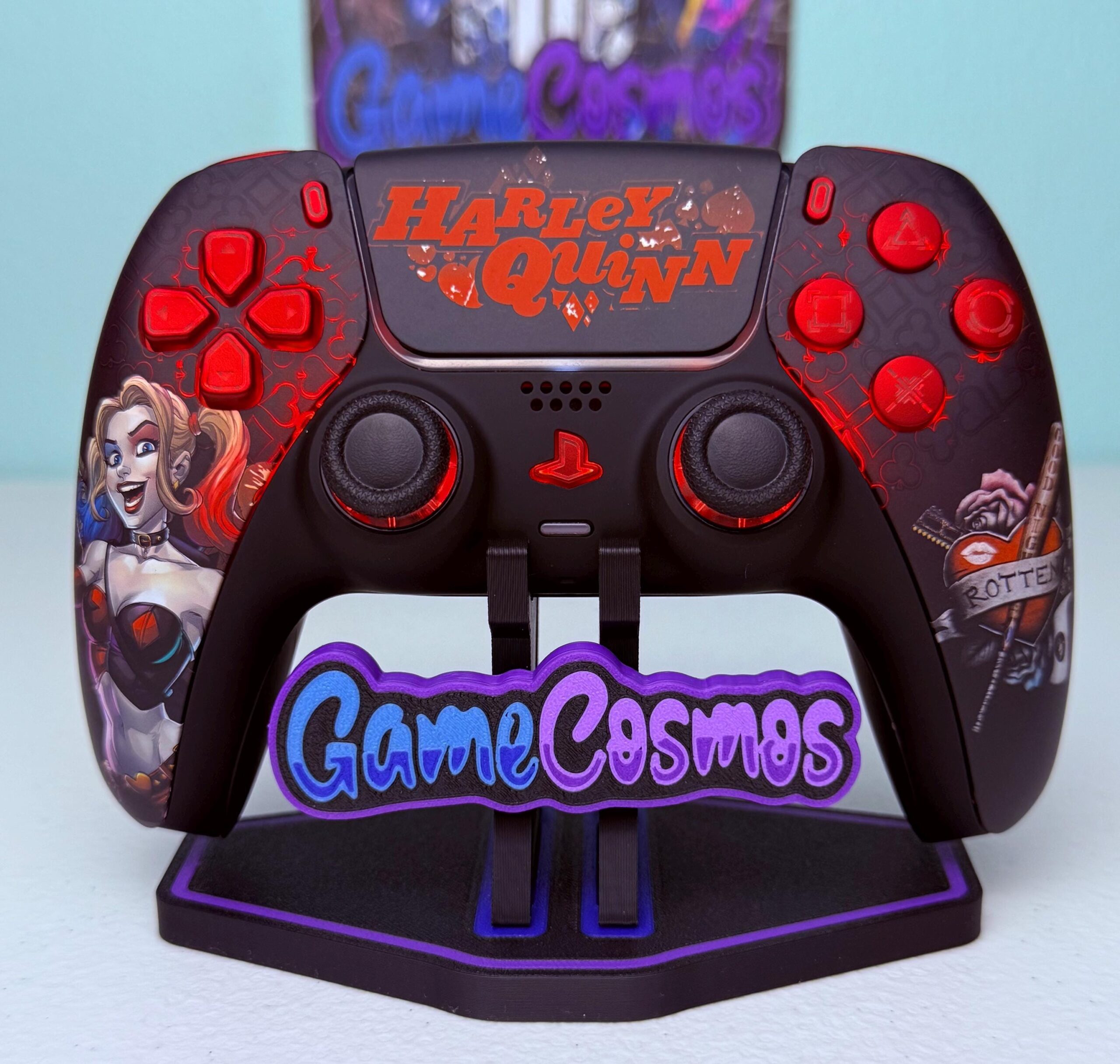 Comic Book Villainess - RGB LED - Custom Wireless Controller for PS5 Or PC