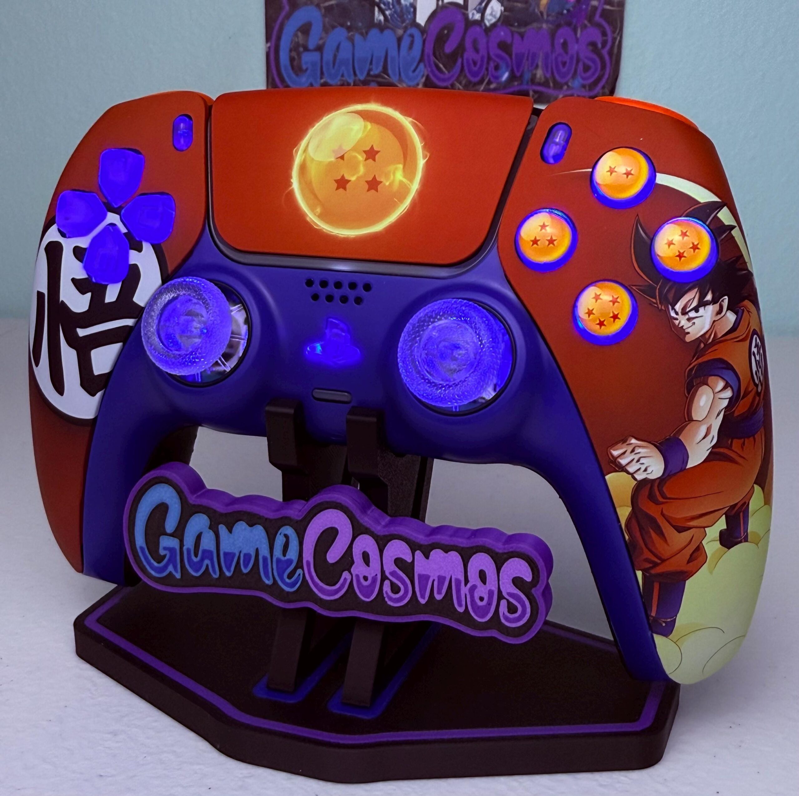 Anime Manga - RGB LED - Orange Balls - Custom Wireless Controller for PS5 Or PC - Image 2