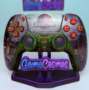 Jungle Dinosaurs - RGB LED - Glossy finish - Custom Wireless Controller for PS5 Or PC