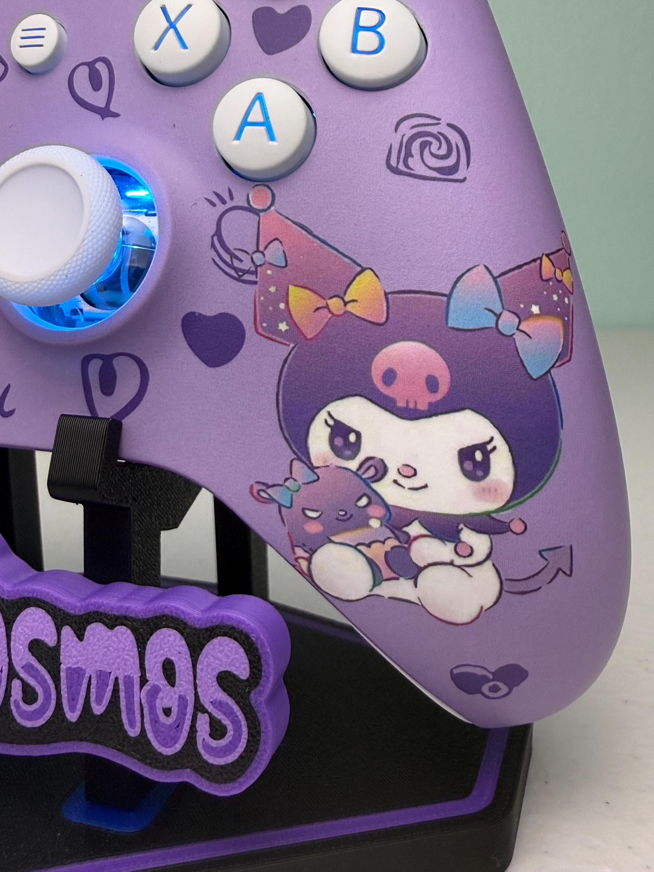 Kawaii Violet Theme - Cute Cartoon - RGB LED - Custom Wireless Controller for Xbox or PC - Image 4