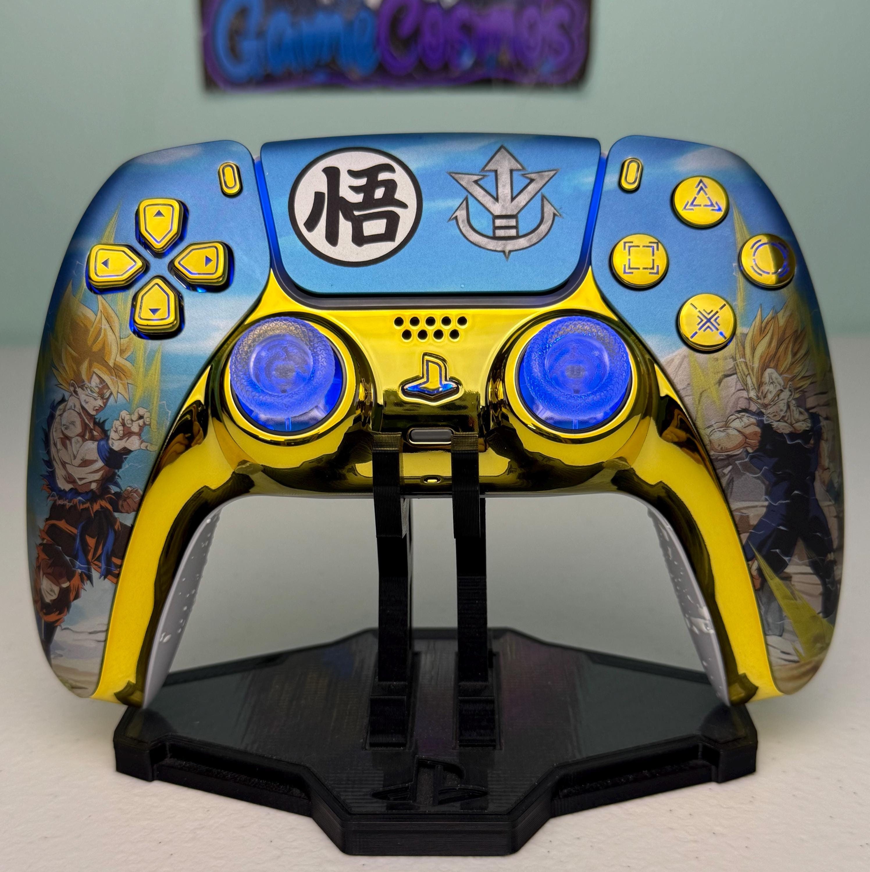 Anime Manga Super Rival Battle - Chrome Gold - RGB LED - Custom Wireless Controller for PS5 Or PC