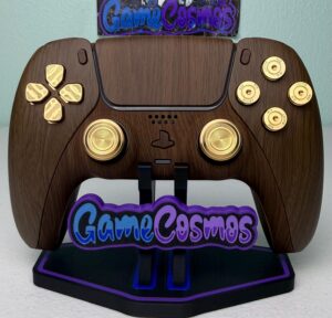 Real Metal - Woodgrain wooden theme -  Custom Wireless Controller for PS5 Or PC