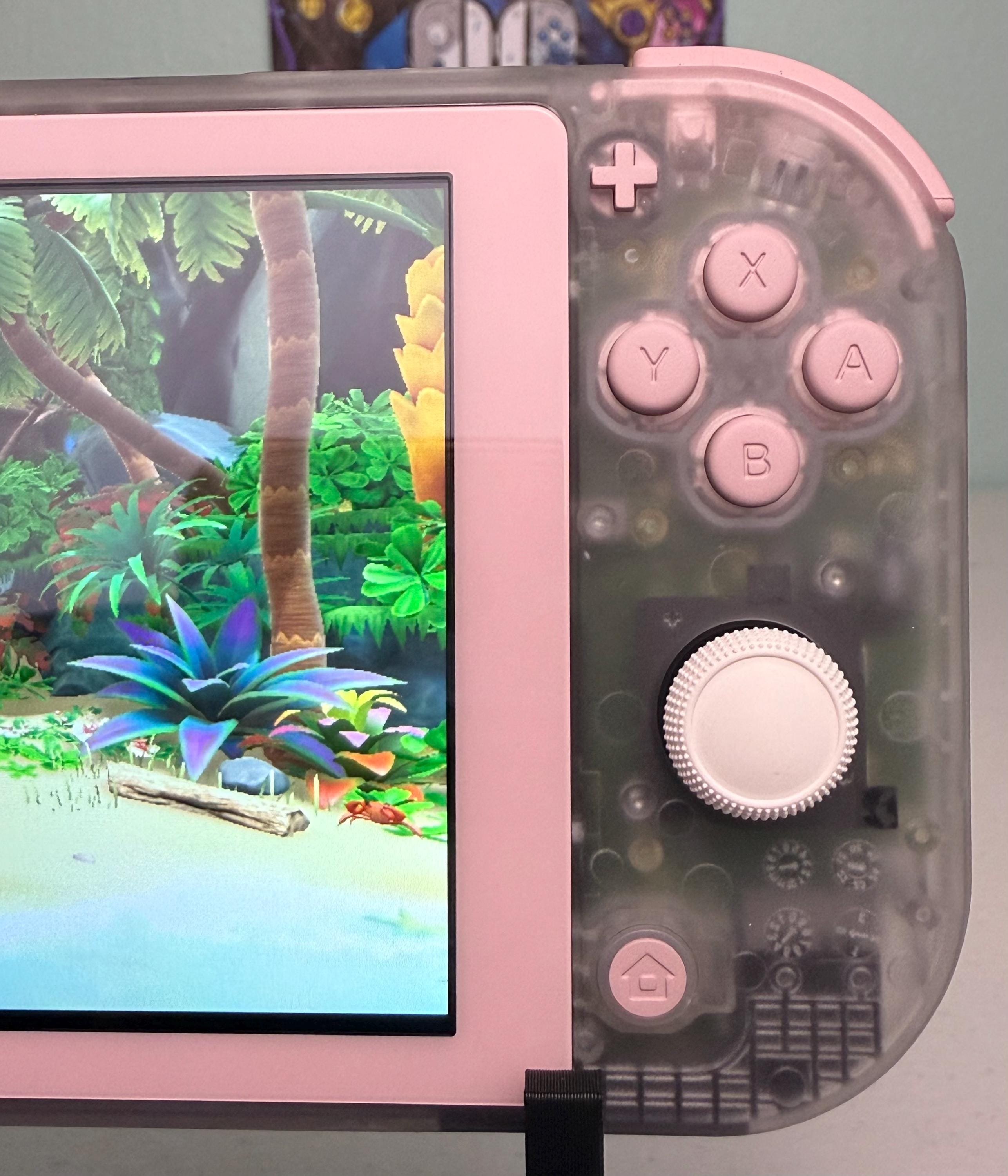Transparent Clear - Hall Effect NoDRIFT analogue - Pink Accents - Custom Switch Lite - Image 4