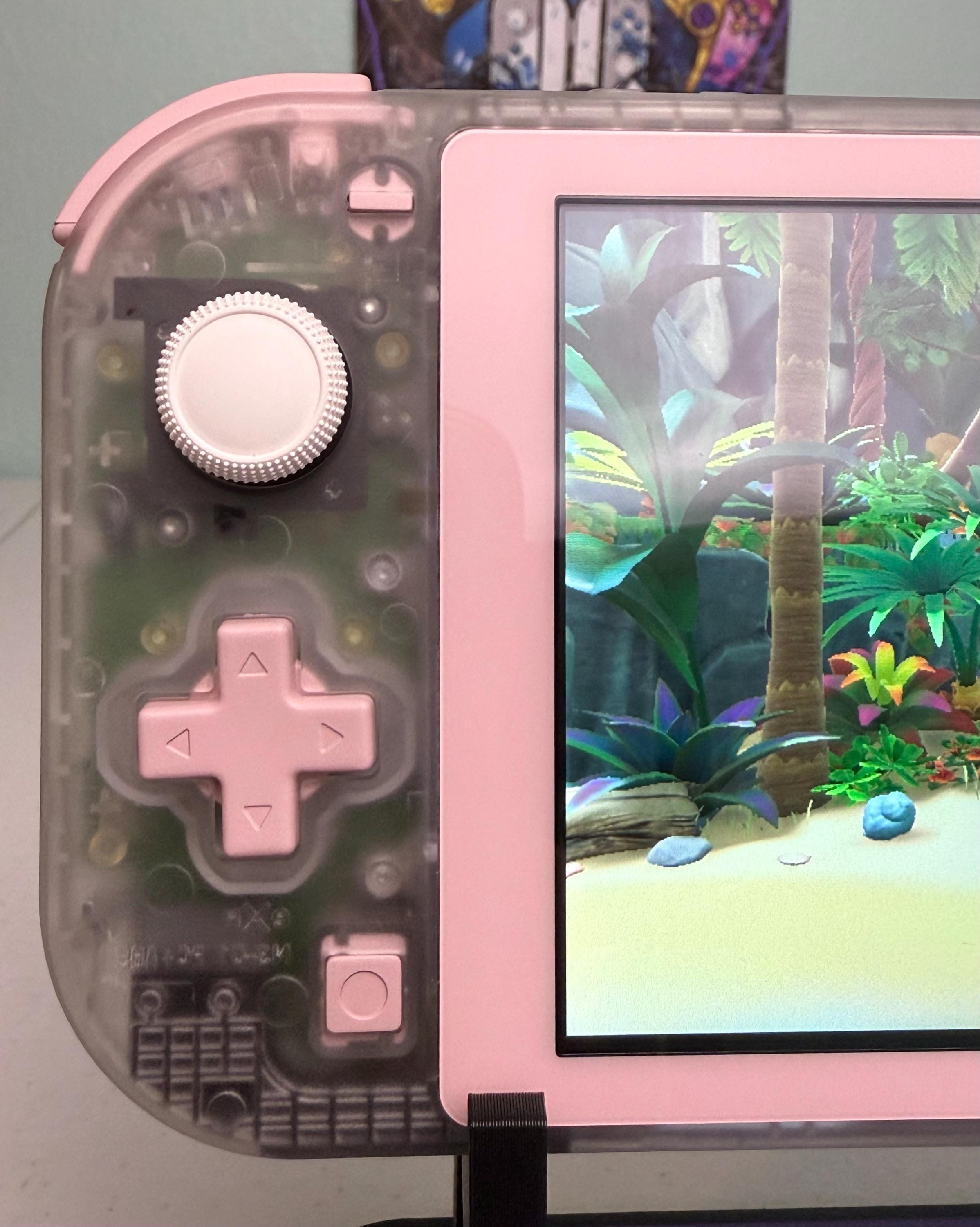 Transparent Clear - Hall Effect NoDRIFT analogue - Pink Accents - Custom Switch Lite - Image 3