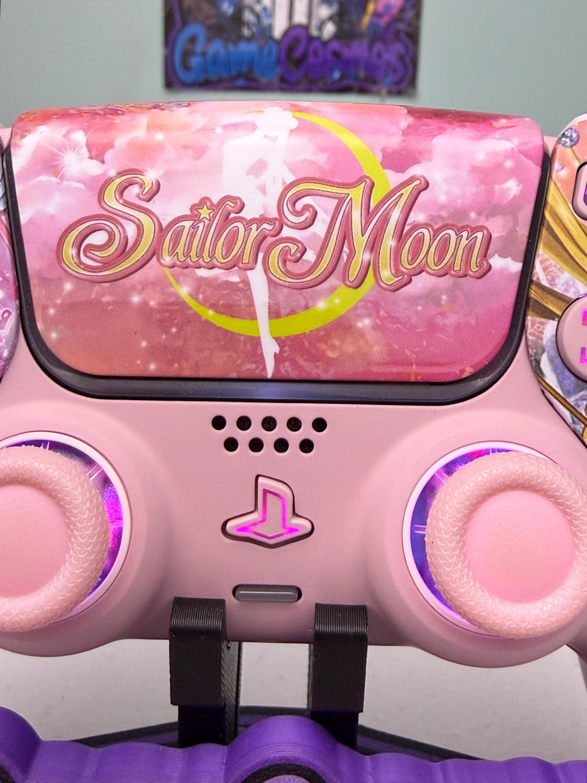Anime Manga - Pastel Pink - RGB LED - Custom Wireless Controller for PS5 Or PC - Image 7