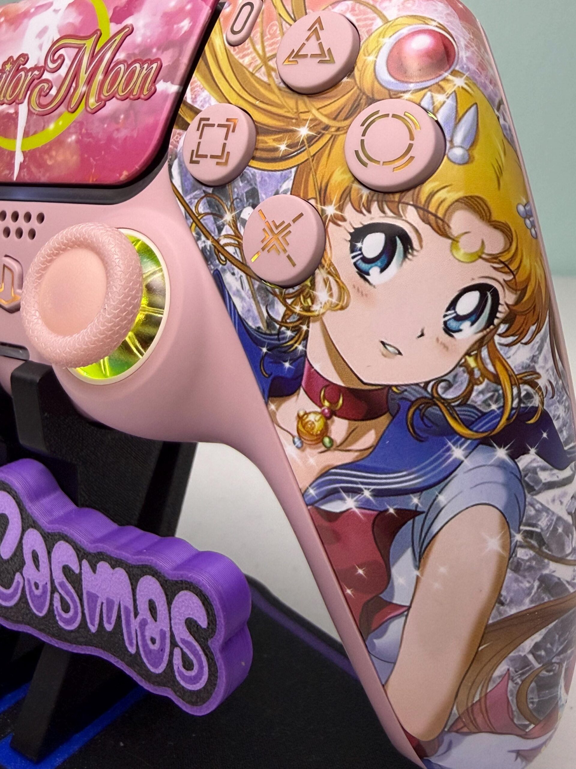 Anime Manga - Pastel Pink - RGB LED - Custom Wireless Controller for PS5 Or PC - Image 5