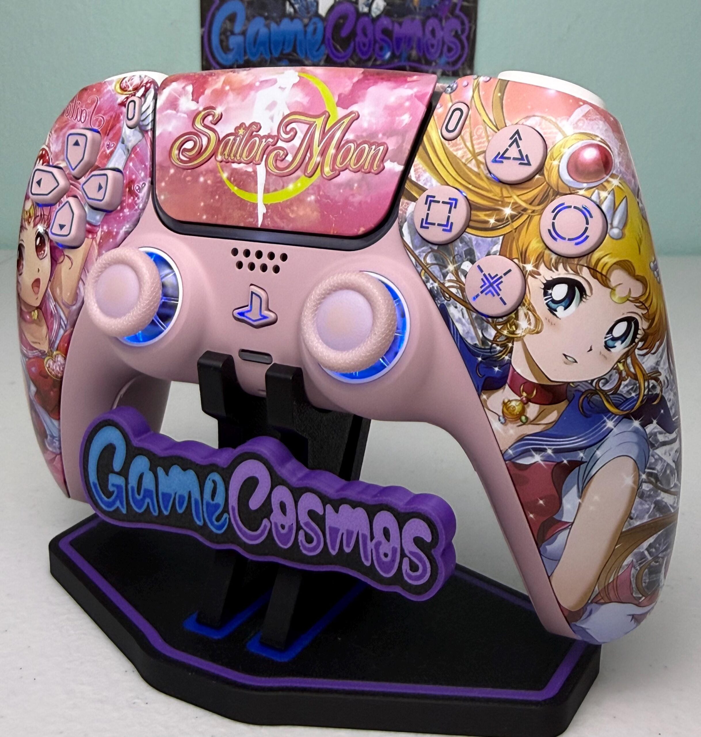 Anime Manga - Pastel Pink - RGB LED - Custom Wireless Controller for PS5 Or PC - Image 4