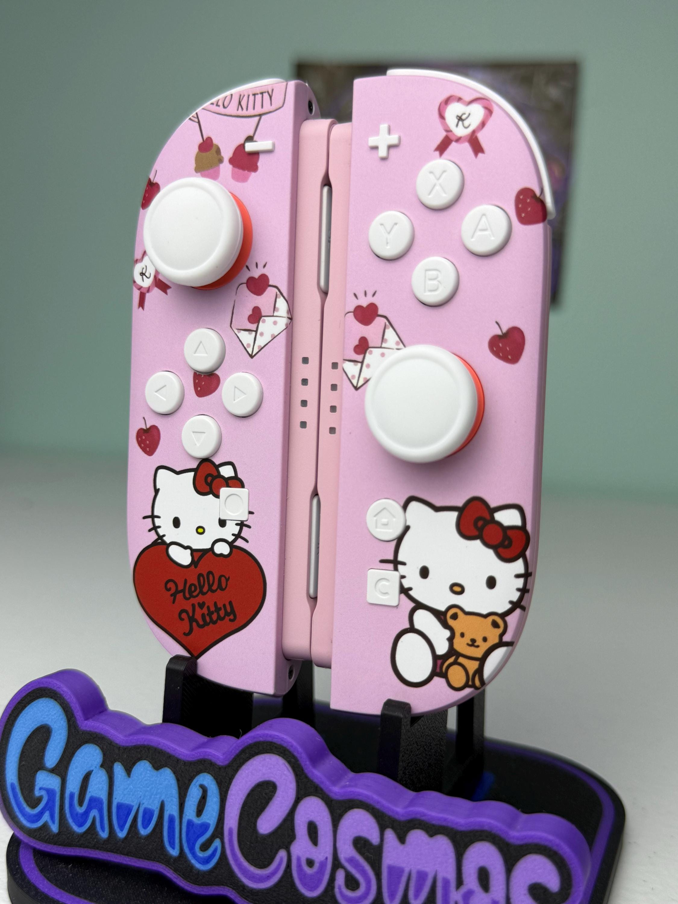 Cute Cartoon Kitty - Sakura Pink - Custom Joycon 2 for Nintendo Switch 2 - Image 2
