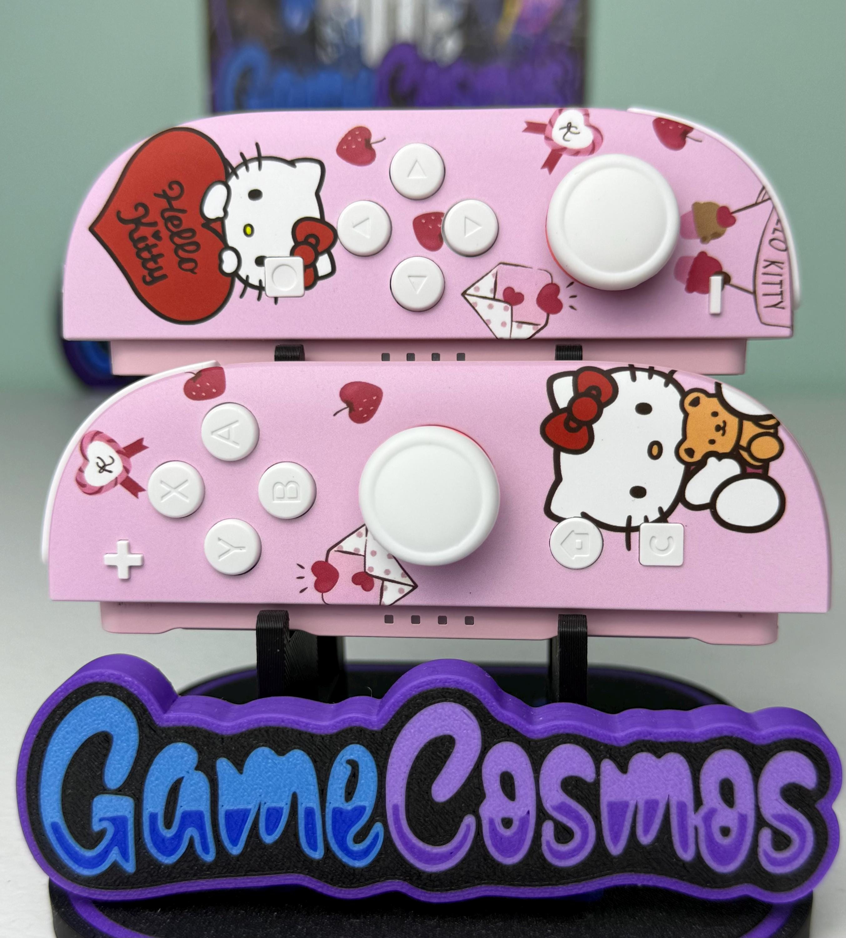 Cute Cartoon Kitty - Sakura Pink - Custom Joycon 2 for Nintendo Switch 2 - Image 3