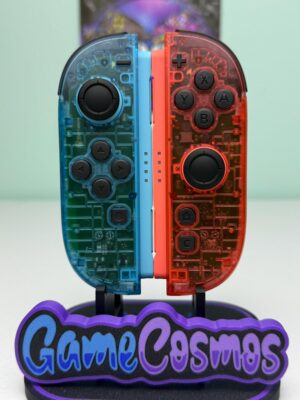 Clear Blue Clear Red - Black Accents - Custom Joycon 2 for the Nintendo Switch 2