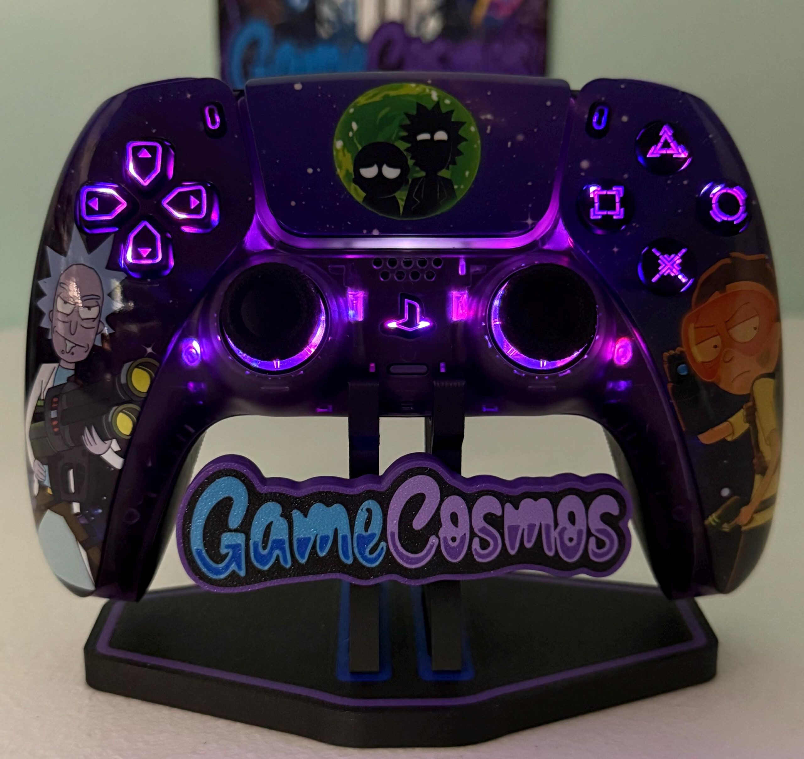 Space Dudes - Atomic Purple Galaxy - RGB LED - Custom Wireless Controller for PS5 Or PC - Image 7