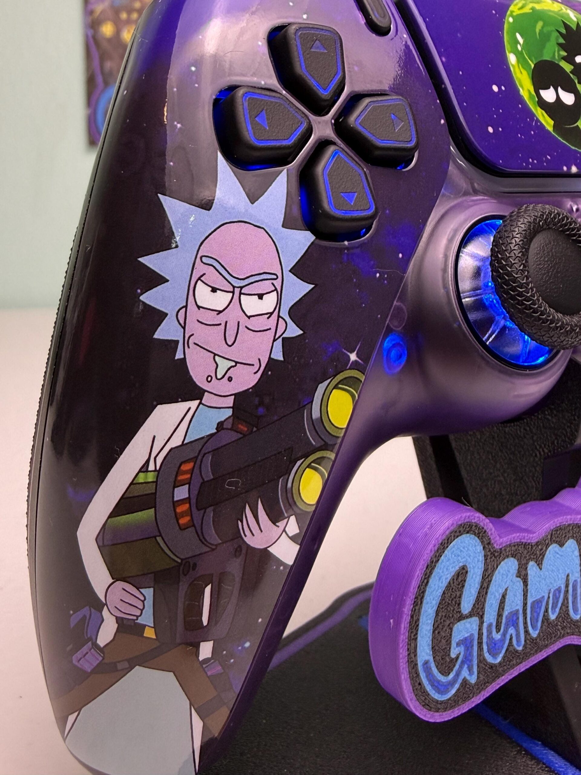 Space Dudes - Atomic Purple Galaxy - RGB LED - Custom Wireless Controller for PS5 Or PC - Image 4
