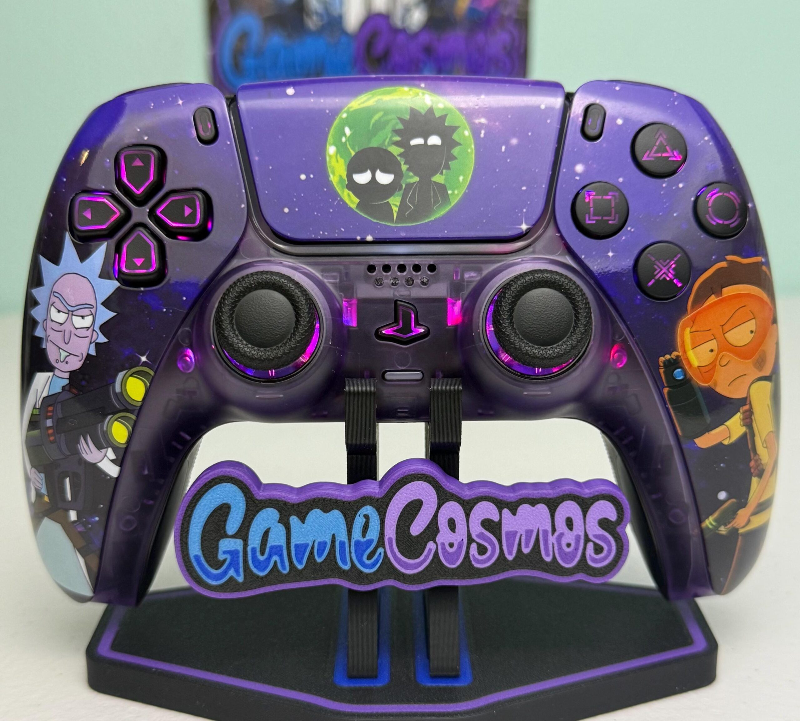 Space Dudes - Atomic Purple Galaxy - RGB LED - Custom Wireless Controller for PS5 Or PC