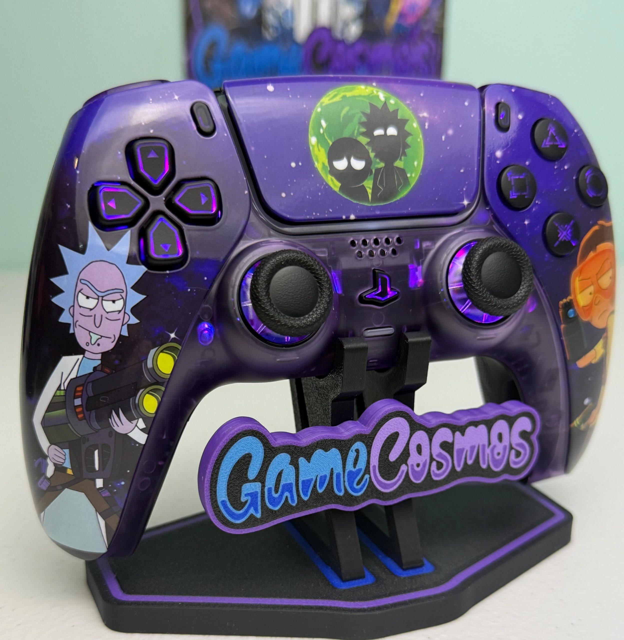 Space Dudes - Atomic Purple Galaxy - RGB LED - Custom Wireless Controller for PS5 Or PC - Image 2