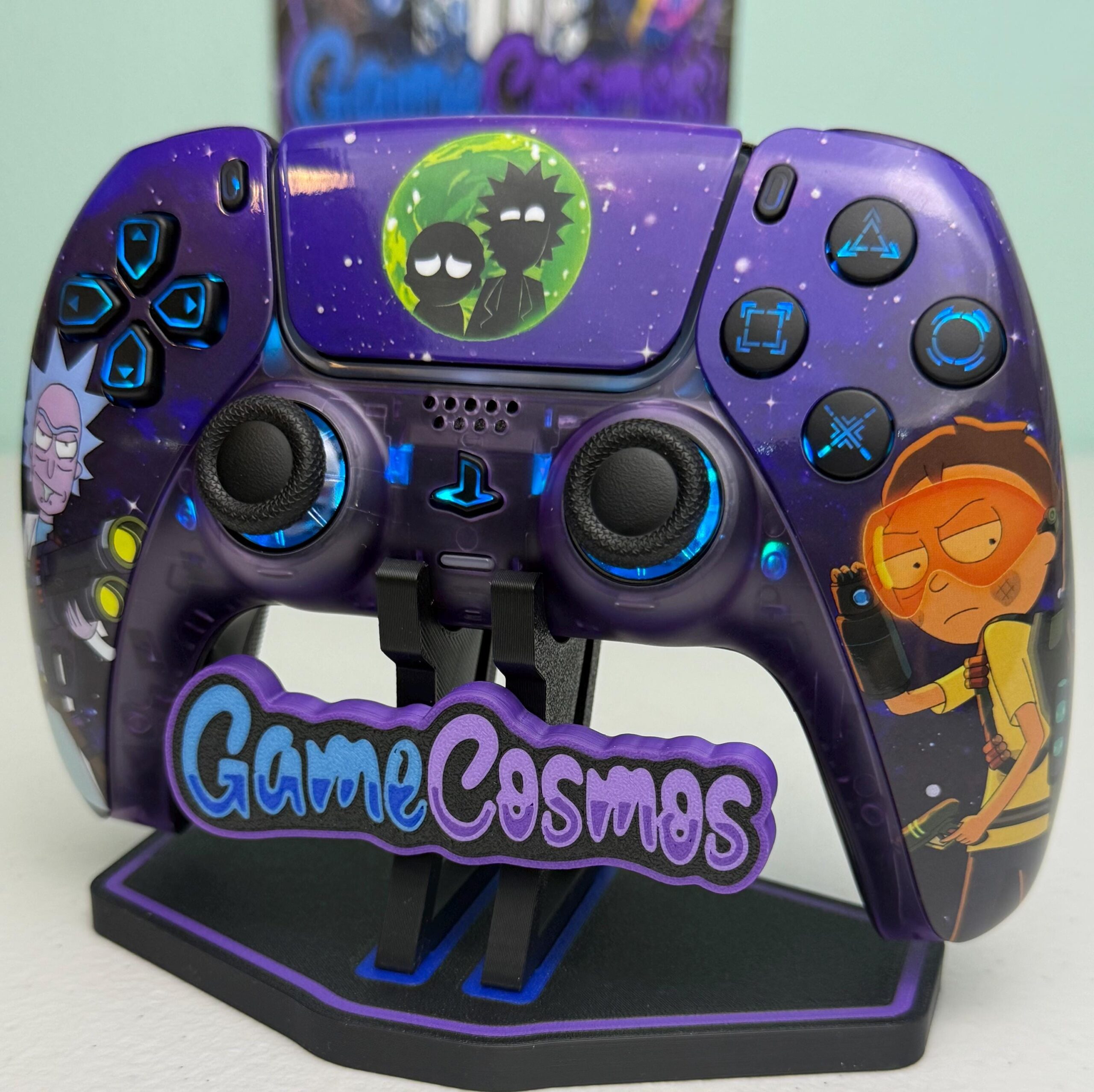 Space Dudes - Atomic Purple Galaxy - RGB LED - Custom Wireless Controller for PS5 Or PC - Image 3