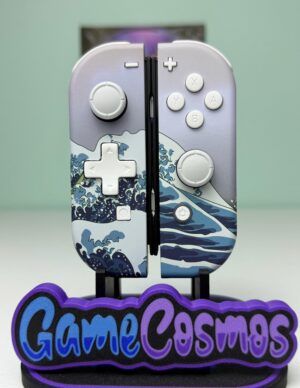 Great Wave Kanagawa - White Accents - Custom Joycons for the Nintend Switch