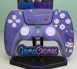 Cute Cartoon theme - RGB LED - Violet and White - Custom Wireless Controller for PS5 Or PC