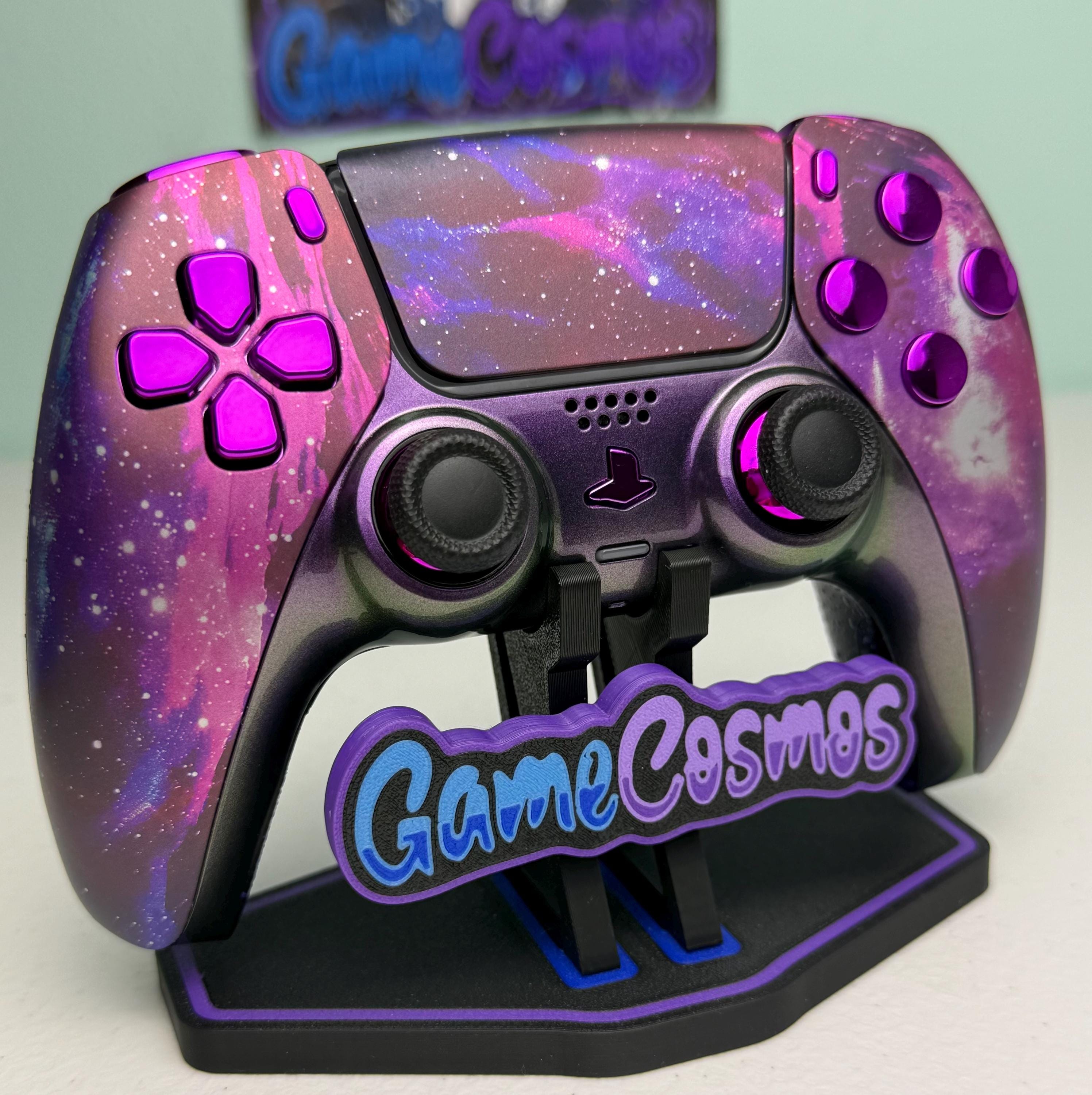 Pink Galaxy theme - Purple Chrome Accents - Custom Wireless Controller for PS5 or PC - Image 3