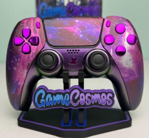 Pink Galaxy theme - Purple Chrome Accents - Custom Wireless Controller for PS5 or PC
