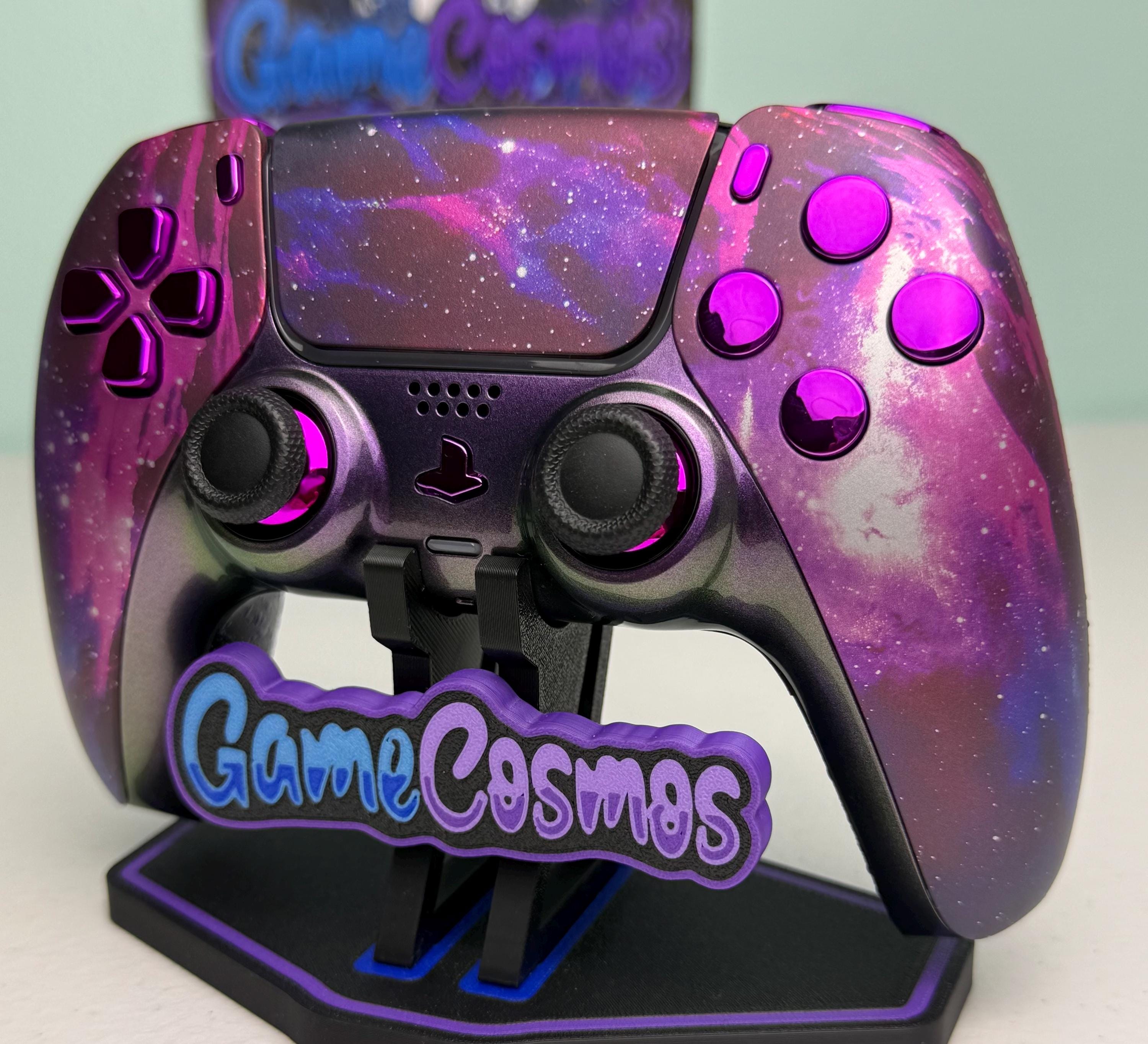 Pink Galaxy theme - Purple Chrome Accents - Custom Wireless Controller for PS5 or PC - Image 2
