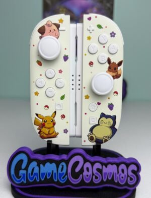 Pikachu Eevee Snorlax Pokemon custom Switch 2 Joy-Cons, front view
