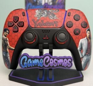 Yakuza Kiryu Majima custom PS5 controller, front view